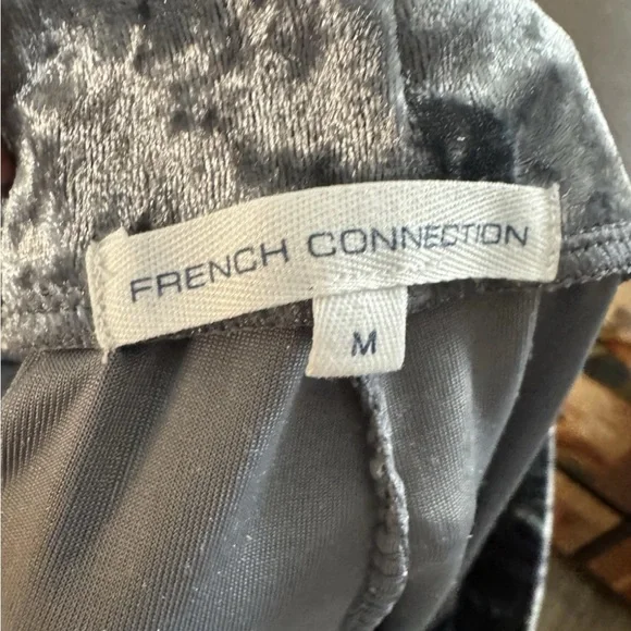 French Connection Velvet Pajama Set in Gray - Picture 9 of 10